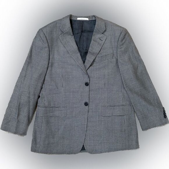 John W. Nordstrom Houndstooth Silk and Wool Blazer - Picture 1 of 10